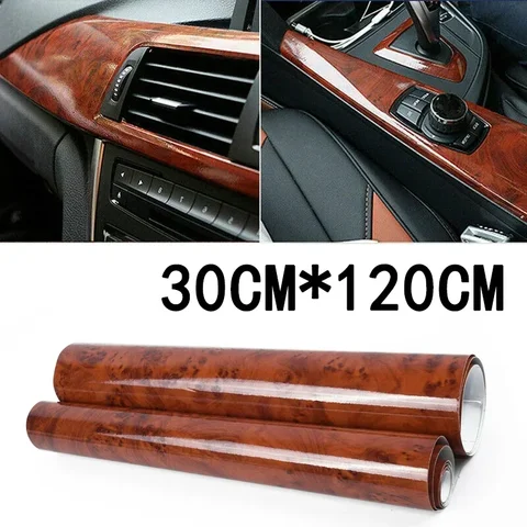 DIY автомобильная глянцевая наклейка автомобильный интерьер клей водостойкая виниловая пленка под дерево наклейки универсальный доступ к интерьерему 30*120 см