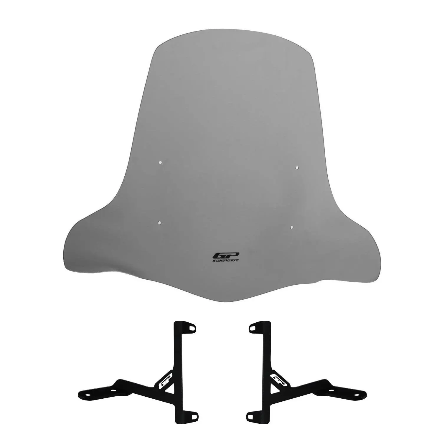 

GP Composite for Scooter Universal 2020 Compatible Windshield Windscreen with Bracket Smoked 59 cm