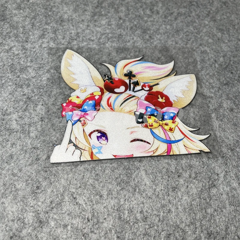 Мультяшный Стиль Автомобиля Виниловая наклейка для Omaru горошек Hololive Румяна Peeker