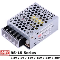 mean well rs 15 series 15w 3 3v 5v 12v 15v 24v 48v single output switching power supply unit