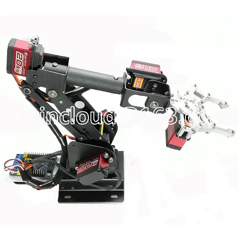 

6 DOF Robotic Arm Gripper Claw Manipulator for Arduino/STM32/51 Microcontroller Teaching Robot Kit with 6pcs 180 Degree Servos