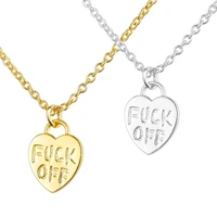 fashion choker necklaces pendants necklaces maxi collares heart fuck off letter necklace collier