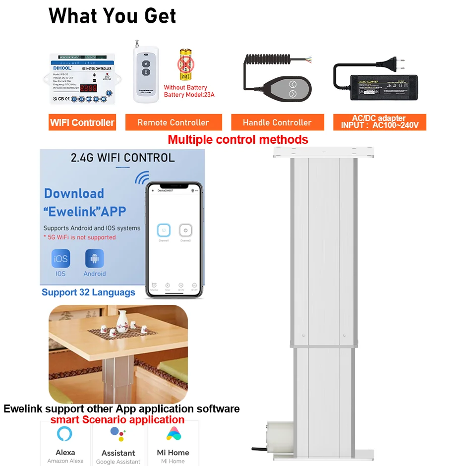 7500N 500 кг нагрузка подъемная колонка поддерживающая платформа электрического