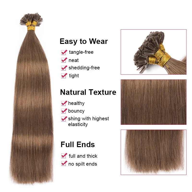Фото Наращивание волос Nail U TIP, человеческие волосы, прямые человеческие волосы Remy, 40 г, 50 г, натуральные капсульные керации, наращивание волос Human Fusion 613 # №3