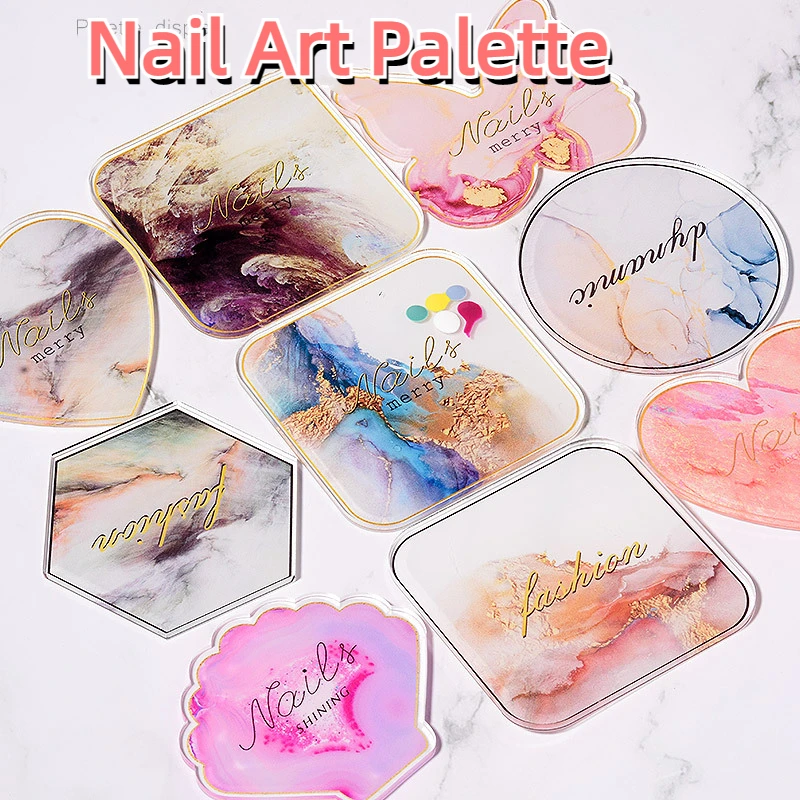 

Nail Art Palette Mixing Color Display Gel Painting Plate Display Frame Board Nail Art Showing Shelf Manicure Tool Accessories