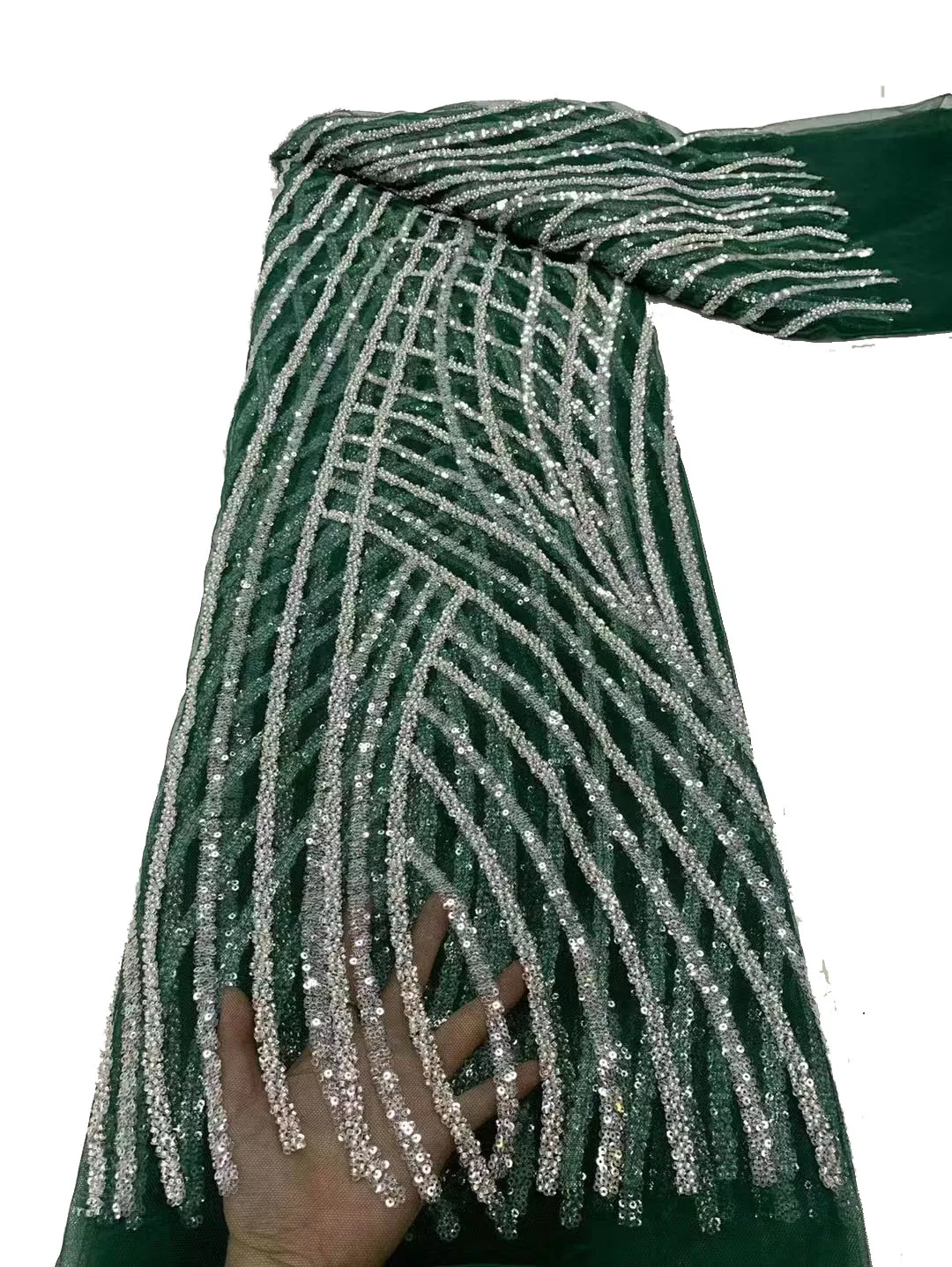 

Новинка 2023, Тюлевая кружевная ткань с бусинами, роскошное Изысканное вечернее платье с блестками в африканском стиле, 5 ярдов