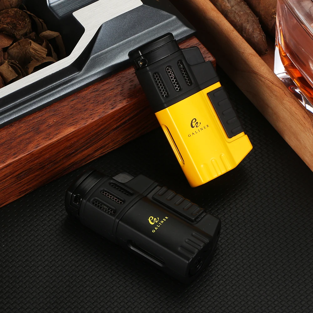 Cigar Punch Accessories Tobacco Jet Torch Lighter Gas Windproof Smoking Tool Cigarette Cigar Lighter Gadgets