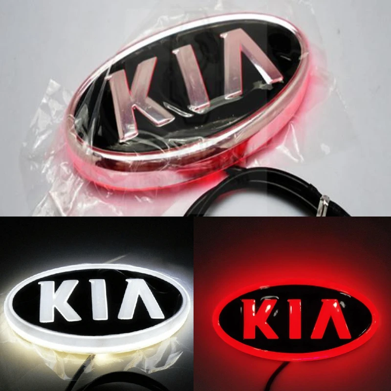 

13X6.5cm Car 4D LED Emblem Glowing Light Badge for KIA Logo K5 Forte Soul Sorento Cerato Auto Decoration Refitting Accessories