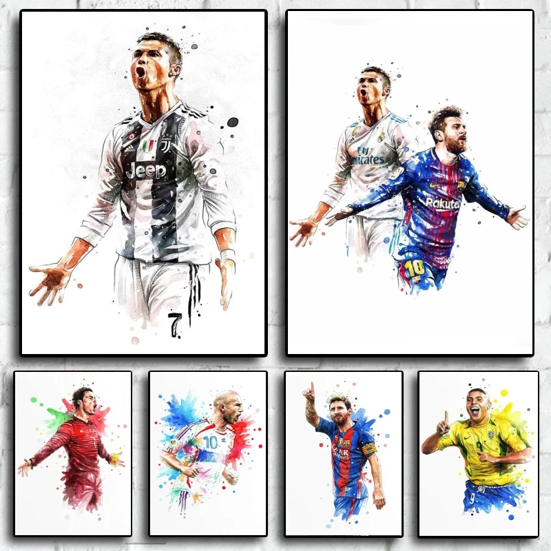

Canvas Artwork Painting footballer Picture Print Wall Friends Gifts Decoration Paintings Hanging Comics Pictures