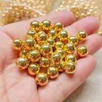 round plated gold color acrylic plastic 4mm 5mm 6mm 8mm 10mm 12mm loose beads wholesale lot for jewelry making diy findings