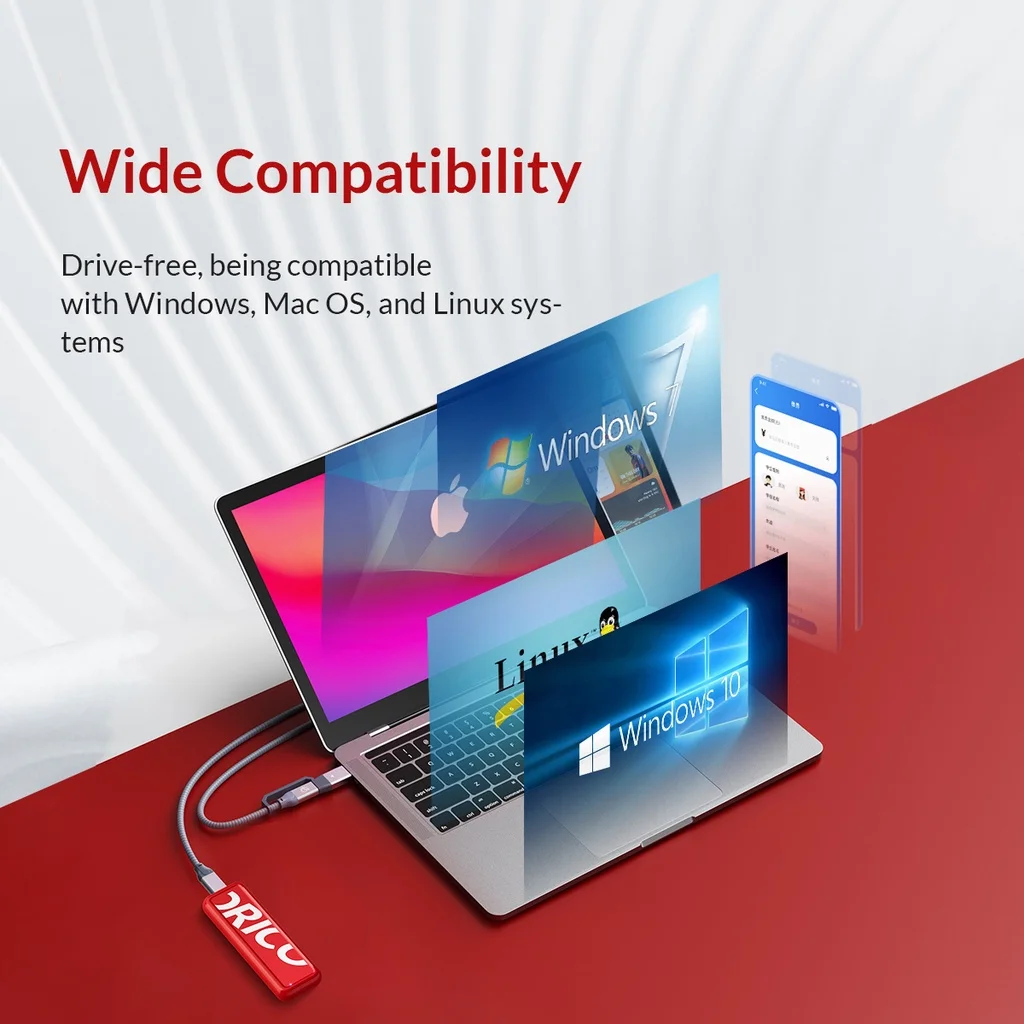 Фото Корпус для жесткого диска ORICO M.2 SATA, USB3.1 Gen2 Type-C, 6 Гбит/с, портативный корпус для SSD, алюминиевый, с охлаждением, без инструментов, для SSD 2230-2280 №2