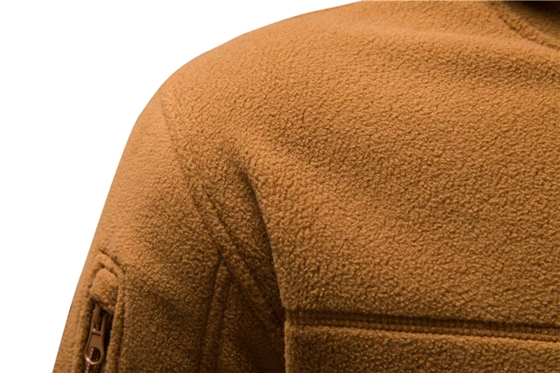 Мужская Уличная флисовая куртка с капюшоном и несколькими карманами теплая