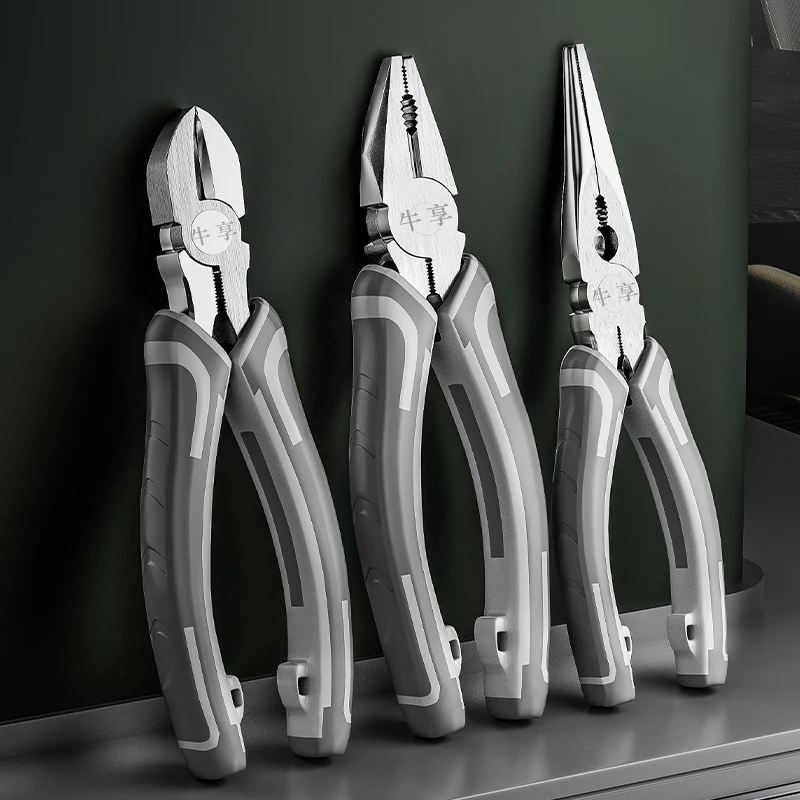 

Wire Cutters Multifunctional Pliers Crimping Tools Stripper for Cutting Peeler Electrician Professional Hand Needle Nose Nippers