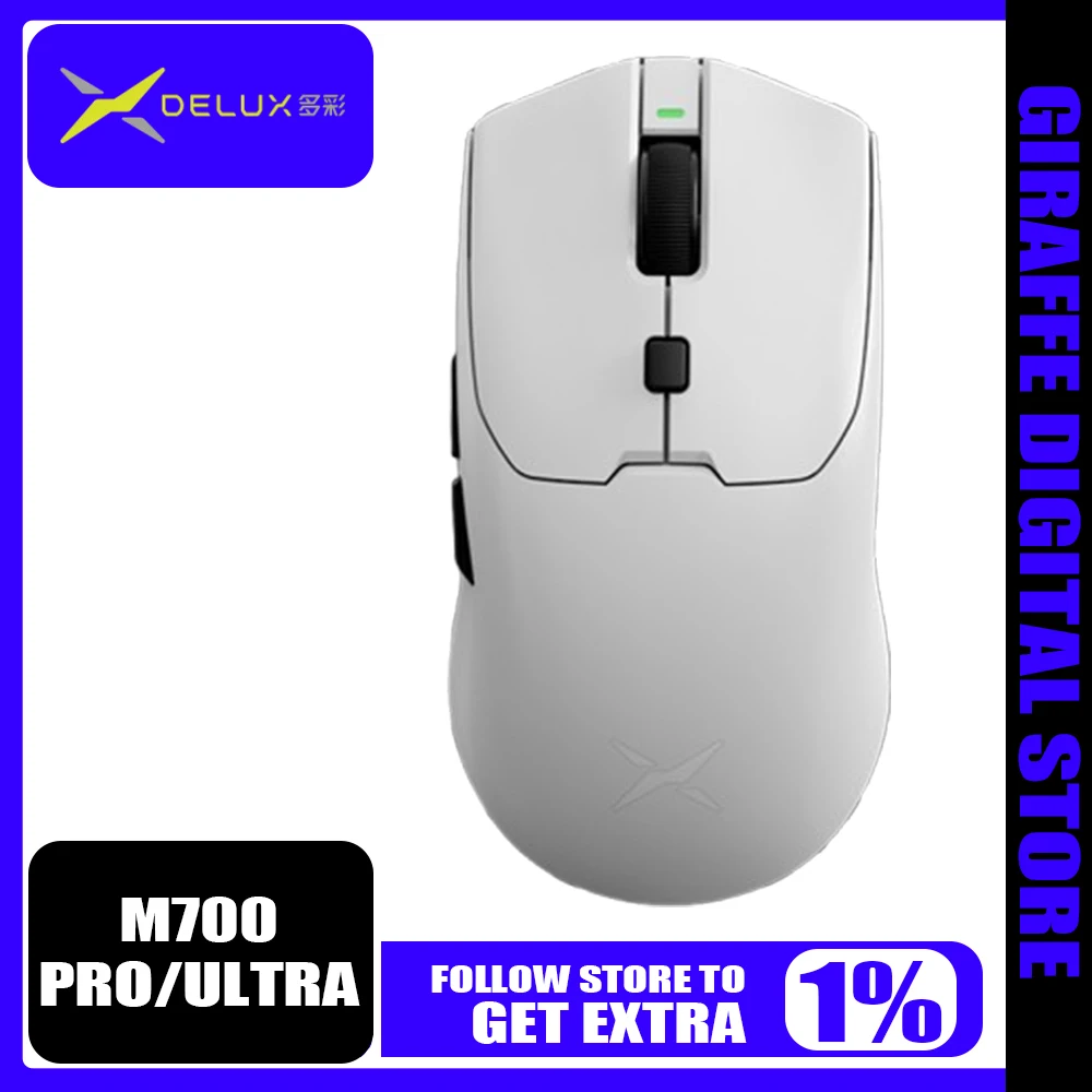 Фото Delux M700 Pro Ultra Mouse 8k Return Paw3950 Двухрежимная игровая мышь для киберспорта Легкие мыши для ноутбуков Аксессуары для ПК Воронт Подарок №1