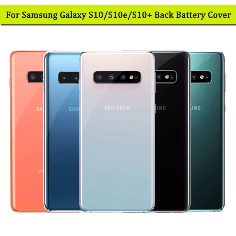 

Задняя крышка батарейного отсека для Samsung Galaxy S10 S10e S10 Plus S10 + задняя крышка корпуса камеры стеклянный объектив запасная часть в сборе