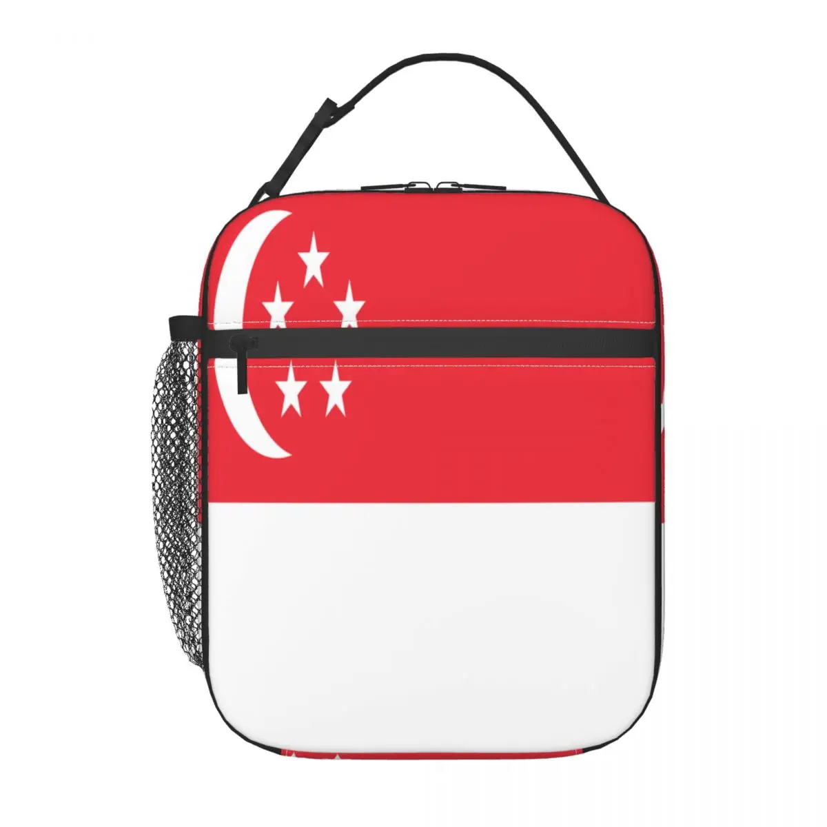 

Lunch Bag Flag Of Singapore Thermal Insulated Lunch Box Tote Cooler Handbag Bento Dinner Container Food Storage Bag