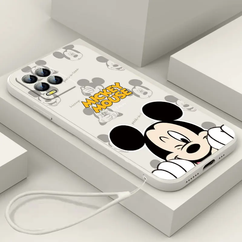 

NEW Mickey Mouse Donald Duck Phone Case For OPPO Realme C2 C11 5 5i 6 6i 6S 7 7i 8 8i 9 9i Pro Liquid Rope Funda Cover Soft Back