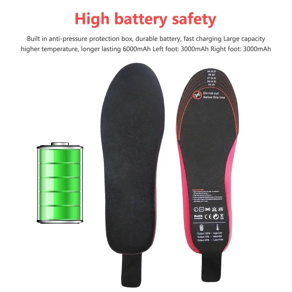 Электрические стельки с подогревом для мужчин и женщин умный обогреватель ног