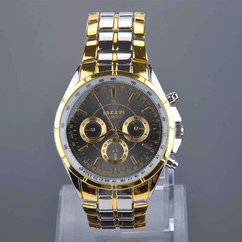 

Fashion Men Quartz Watch Full Stainless Steel Gold Luxury Watches Male Men's Quartz Watch Precise Scale Wristwatch relogio