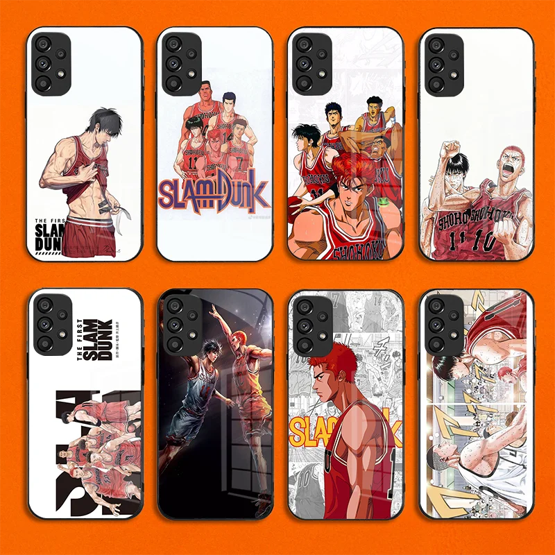 

Black Glass Phone Case for Samsung Galaxy Note 8 9 S10 Plus S20 S21 FE S23 Ultra A12 A13 A32 A33 A50 Cherry Wood Flower Path