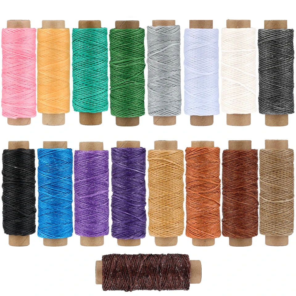 

6pcs leather wax thread DIY hand polyester sewing thread hand sewing leather 50m flat wax sewing thread hand sewing thread