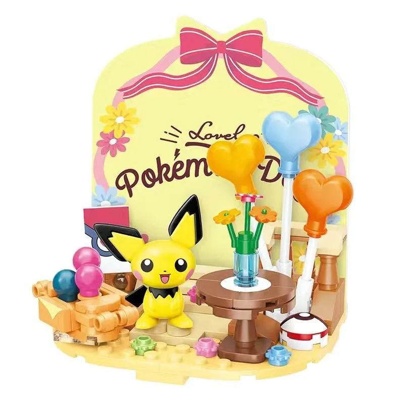Keeppley Оригинальный Pokemon Diy Строительный Набор Пикачу Храп Eevee Psyduck Аниме Настольная