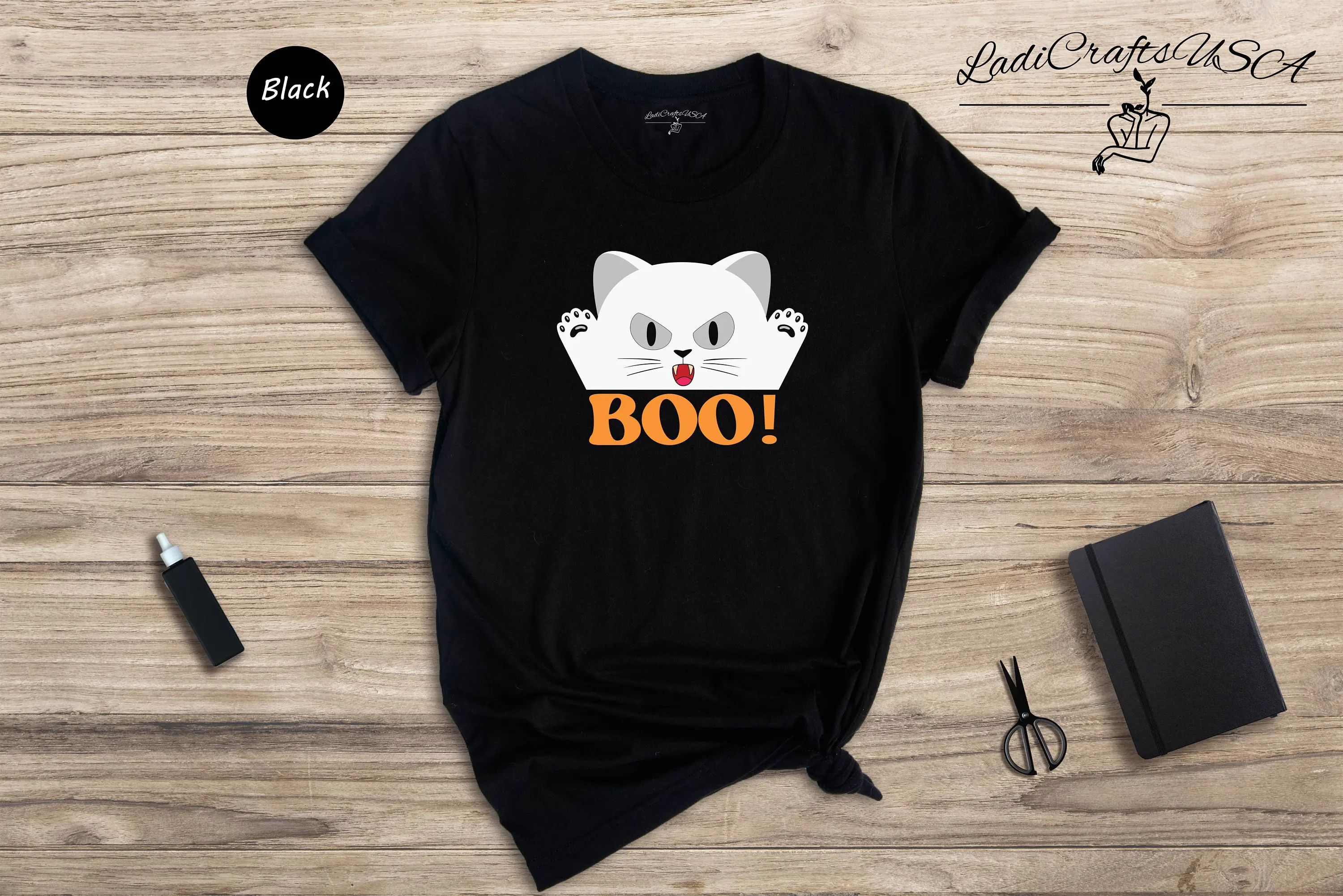 Футболка с надписью Boo Spooky Cat милый человек костюм вампира на Хэллоуин