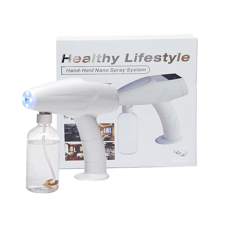 

Household Portable Wireless Sprayer Machine Blue Light Nano Steam Spray Gun Disinfection UV Disinfection Spray Gun