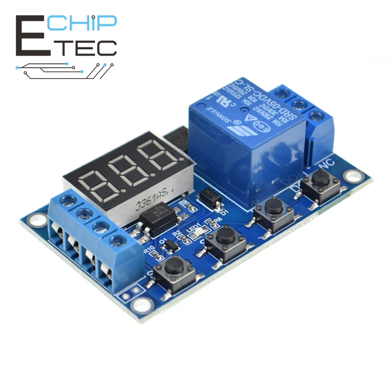 

DC 6V-30V 1 Channel 5V Relay Module Time Delay Relay Module Trigger OFF / ON Switch Timing Cycle 999 Minutes for Arduino Relay B
