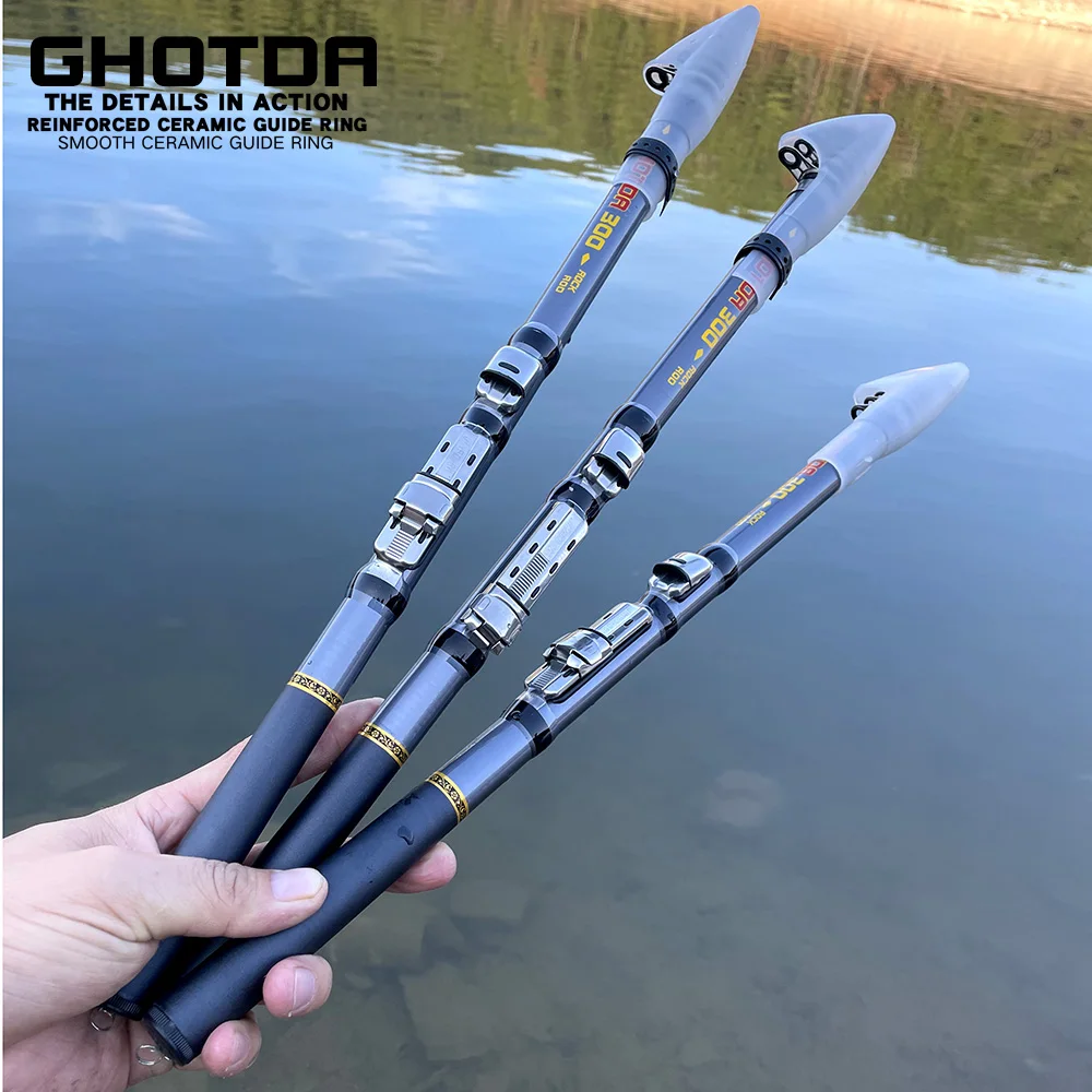 Карбоновая рыболовная удочка GHOTDA короткий жесткий дорожный Спиннинг для ловли