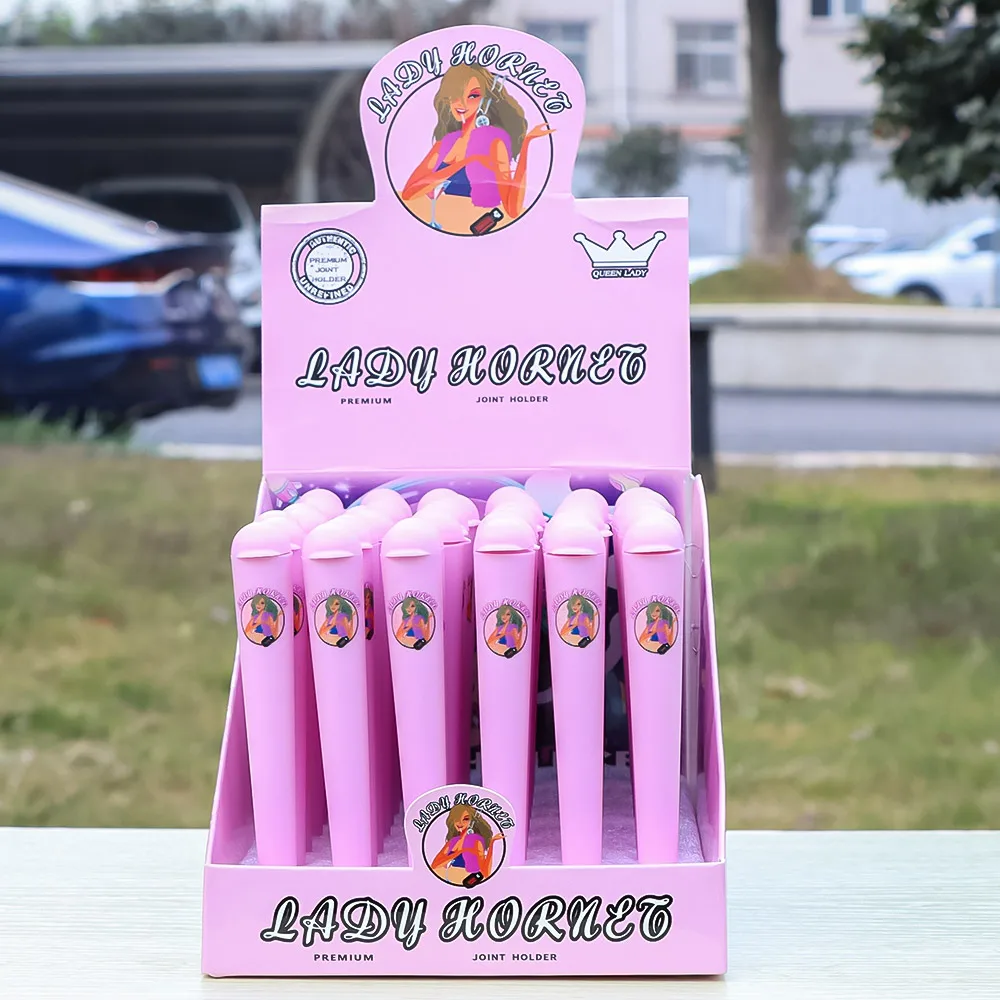 

LADY HORNET Pink Plastic Tube 118mm Size Stashjar Waterproof Airtight Cigarette Storage Container Cone Holder