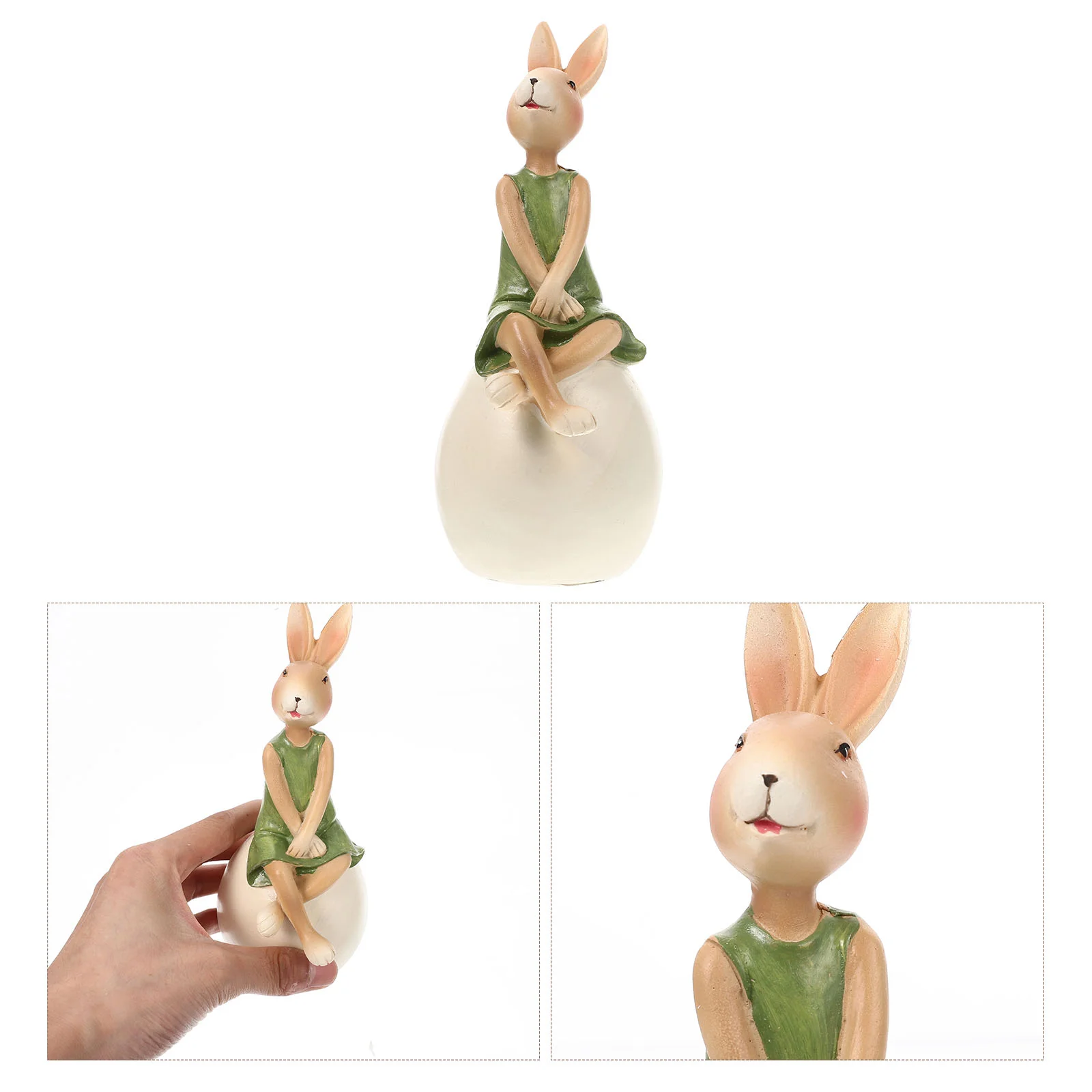

Rabbit Bunny Easter Statues Figurines Miniature Year Statue Chinese New Resin Eggs Dashboard Car Characterminiatures Landscape