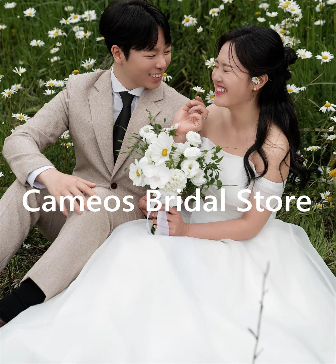 

2023 элегантное платье с открытыми плечами в Корейском стиле невесты платья с открытой спиной 드스 스 свадебное платье