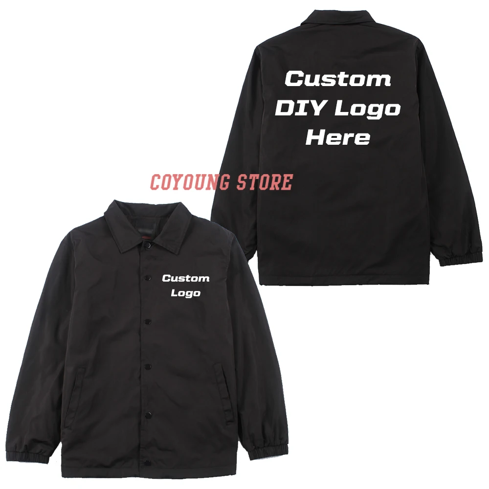 Custom Logo Diy Design Zipper Coat Windproof Waterproof Coac