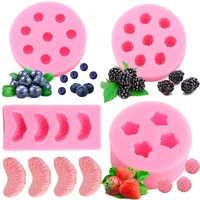 fruit strawberry blueberry mulberry pineapple orangesilicone mold fondant chocolate jelly candy resin mold cake decorating tool