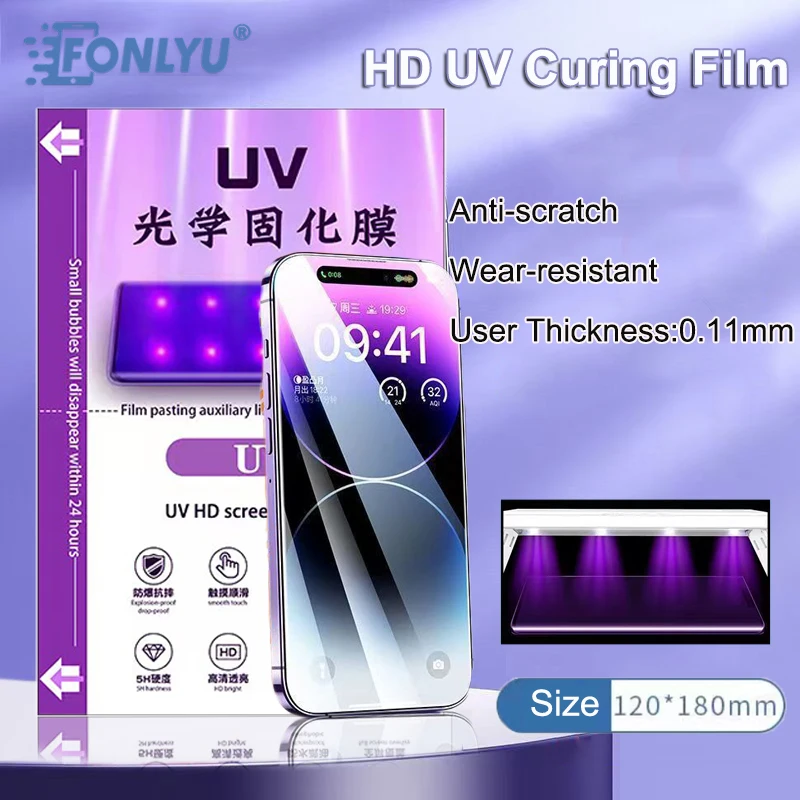 FONLYU HD матовая УФ-отверждающая пленка из стекловолокна для защиты ...