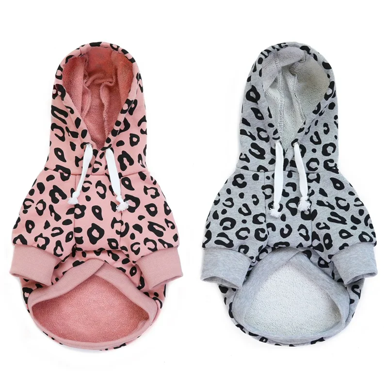 

Dog Hoodies Hooded Clothes Pullover Fashion Leopard Print Sweatshirt For Small Medium Dog Poodle Corgi Spring Autumn Pet Apparel