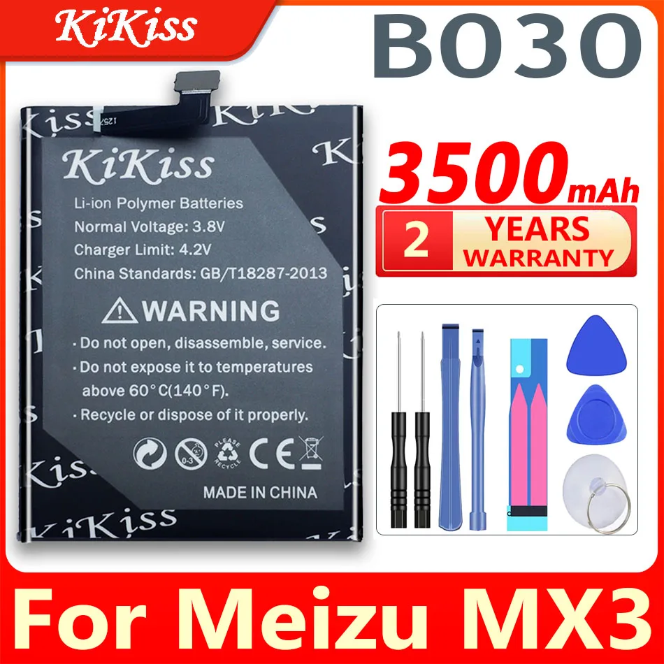 

KiKiss B030 Mobile Phone Replacement Battery for Meizu Meizy MX3 M351 M353 M355 M356 MX 3 Rechargeable Batteries 3500mAh