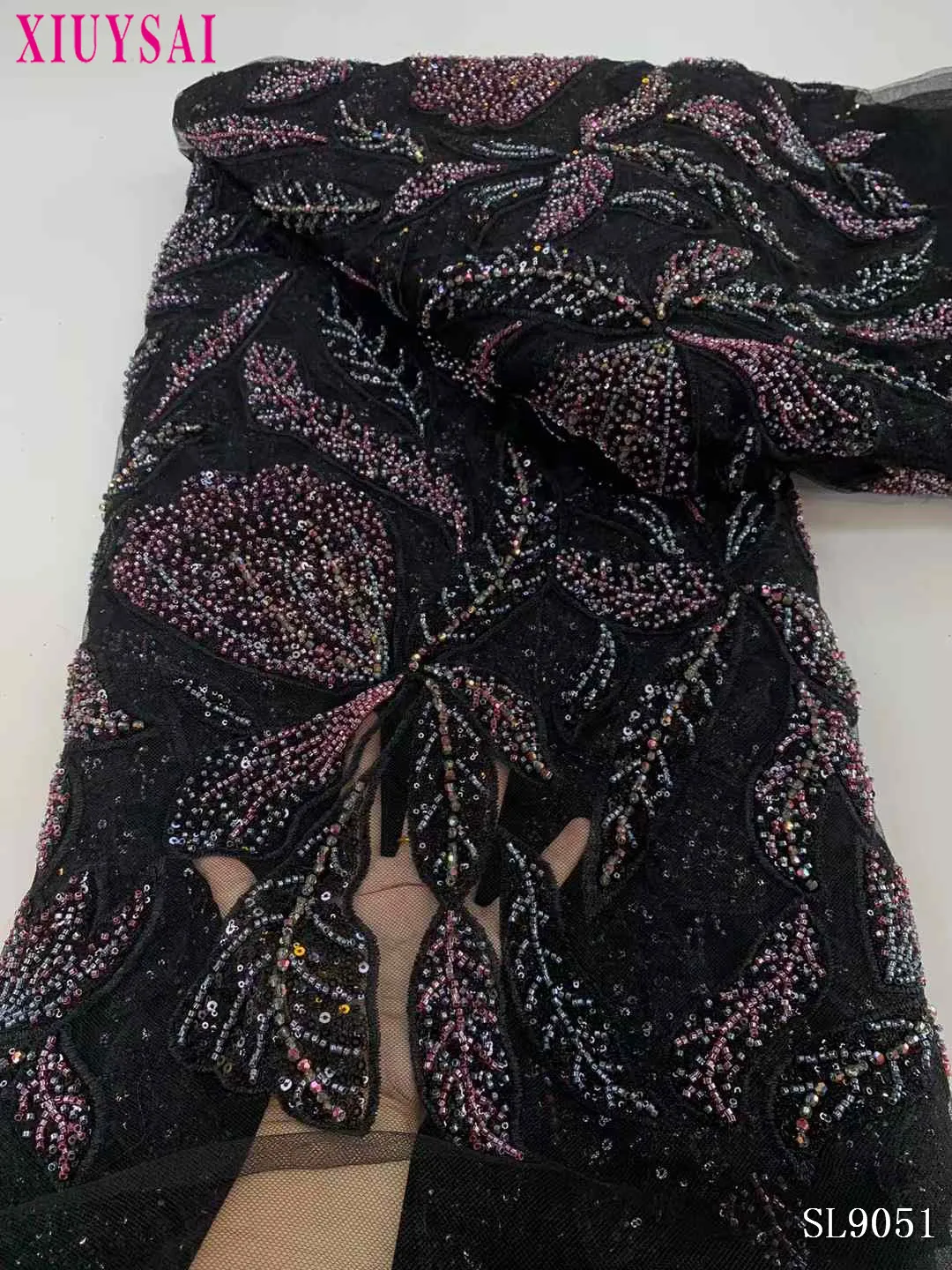 Нигерийские кружевные ткани для женщин африканский тюль роскошные бусины ручной