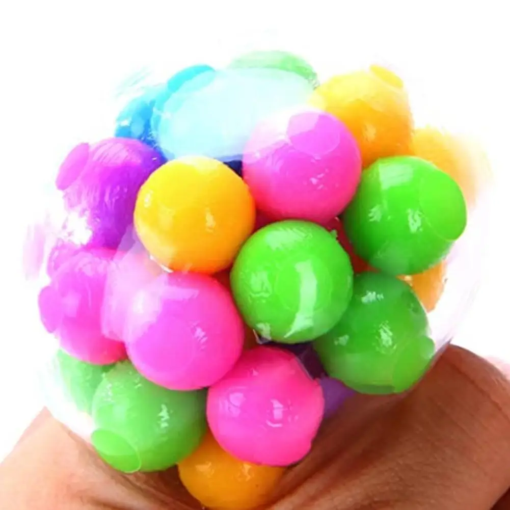 

1pcs Decompression Anti Stress Soft Ball Gradient Color Grape Vent Emotional Autism Soothing Squeezing Toy Ball Children Ad Y9v9