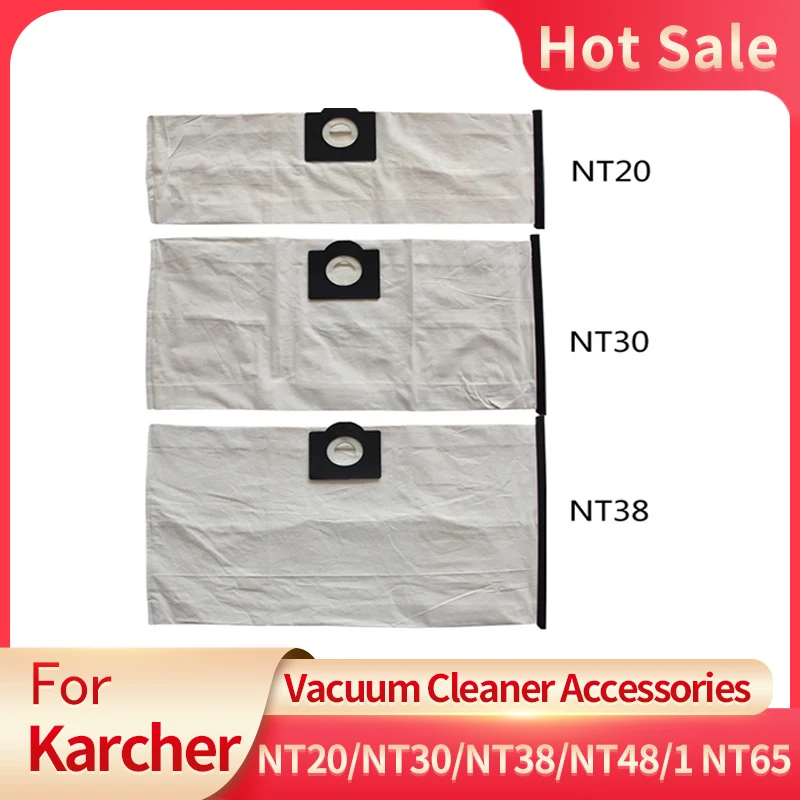 Для Karcher NT20 NT30 NT38 NT48/1 NT65/2 NT72/2 нетканый пылевой фильтр-мешок моющиеся мешки для