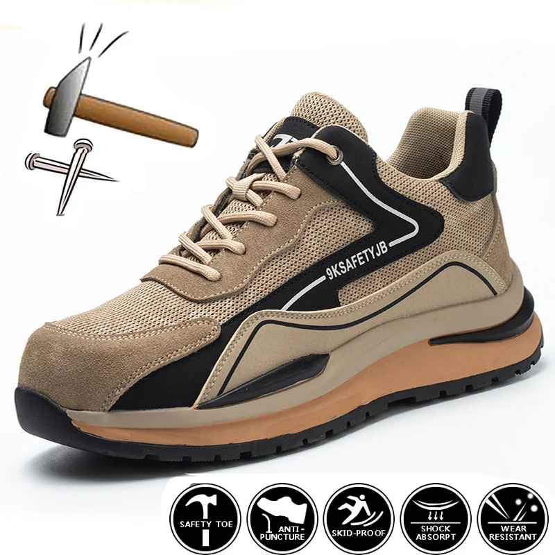 

2022 Casual Work Shoes Steel Toe Anti-Smashing Anti-Stab Safety Boots Comfortable Outdoor Sports Shoes