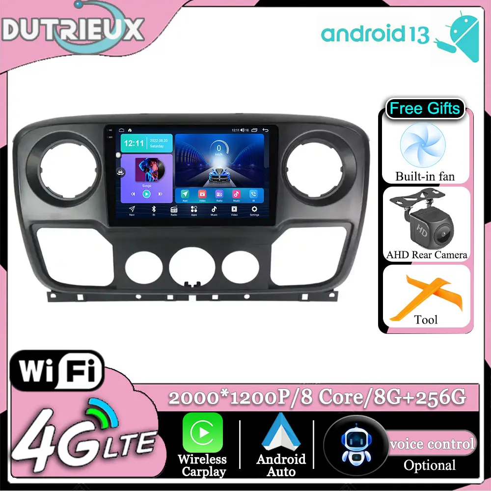 

Android 13 For Renault Master Nissan NV400 Opel Movano 2010-2021 Multimedia Screen Stereo Radio Video Player Car GPS Navigation