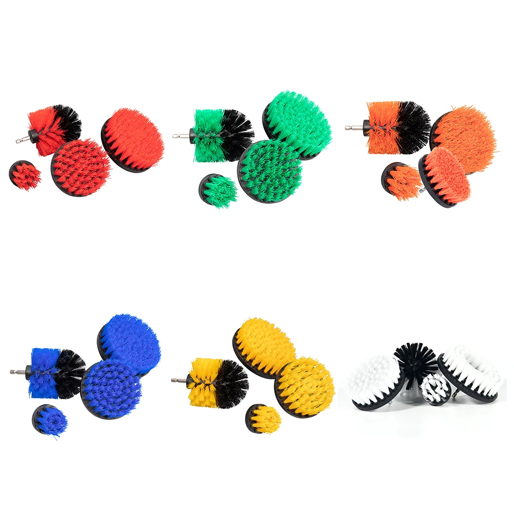 

4pcs Drill Scrubbing Brushes Cleaner Kit Glass Car Tires Electric Scrubber Brush for Carpet Glass Car Tires Cleaning Tools