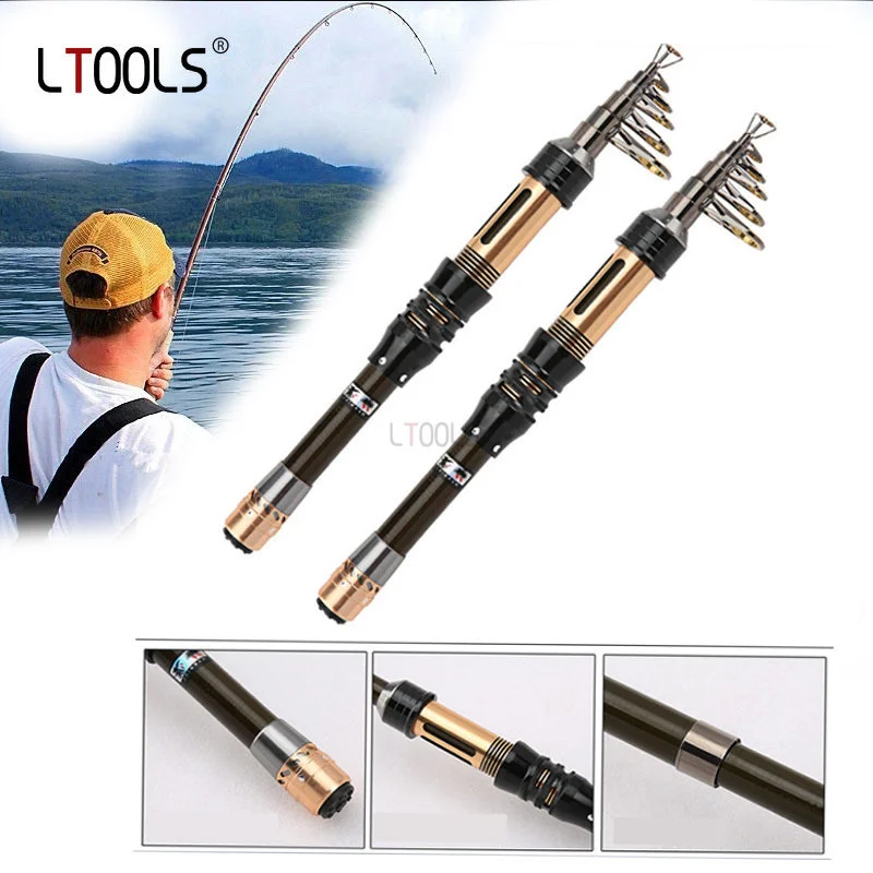 

Telescopic Rock Fishing Rod Spinning Fly Carp Feeder Carbon Fiber Pesca 1M 1.5M 1.8M 2.1M 2.4M Mini Travel Rod Reel Accessories