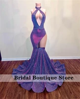 new arrival 2022 sexy mermaid prom dress for black girls halter aso ebi birthday party dress wedding guest gowns robe de bal