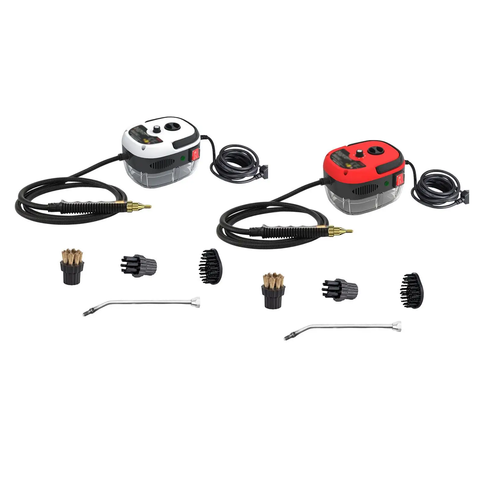 High Temperature Steam Cleaner 2500W with Brush Heads and Tube Carpets Cooktop Toilet with Brush Heads Bathrooms Washing Machine