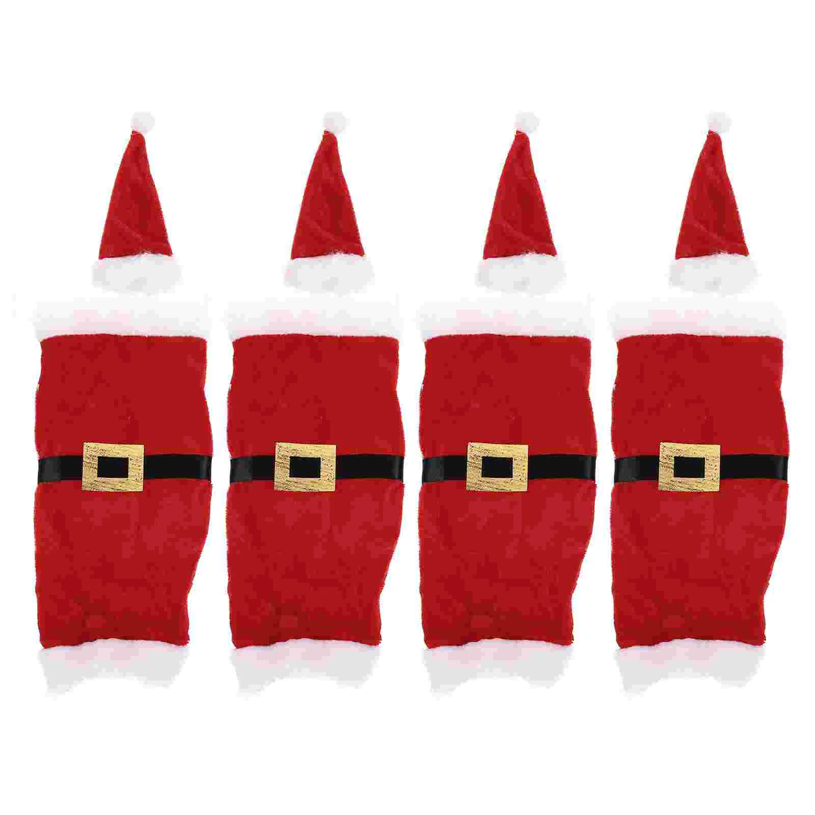 

Bottlecoverchristmas Bags Decor Outfits Hat Gift Wrap Sweater Dress Bag Drawstring Champagne Holiday Tableware