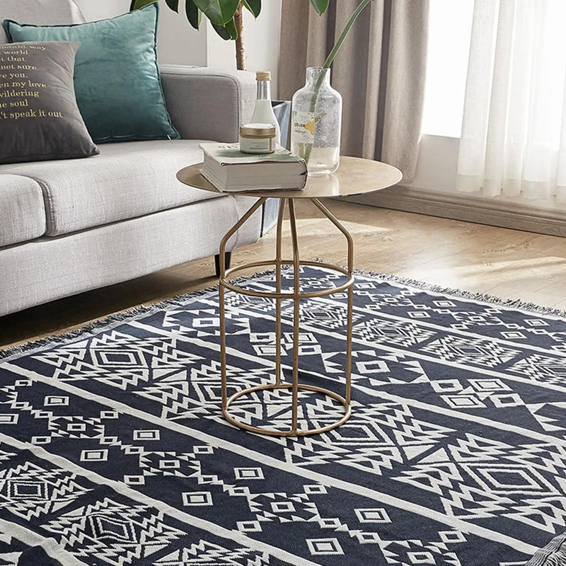 Хлопковые одеяла для стула дивана кровати черное вязаное полотенце с