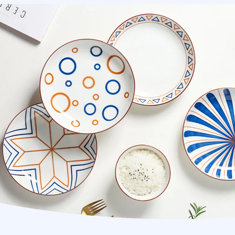 

Kitchen Wedding Japanese Plate Set Ceramic Serving Dishes Design Snack Plate Breakfast Complete Vaisselle Cuisine Household Item